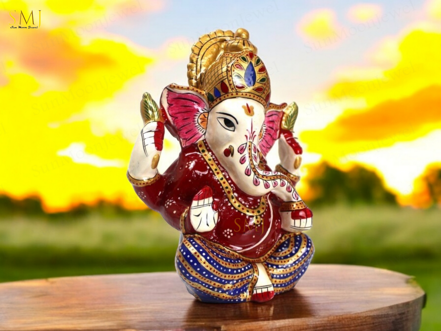 Pagdi Ganesha Statue Pagdi Ganesh Handpainted Ganesha for Home, Office & Gifts