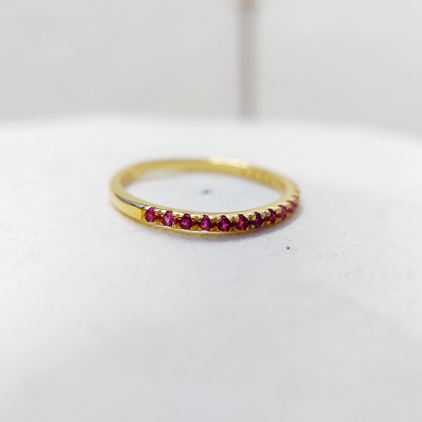 Ruby Stacking Ring Full Eternity Band Birthstone Anniversary Women Ring Us5~ 15