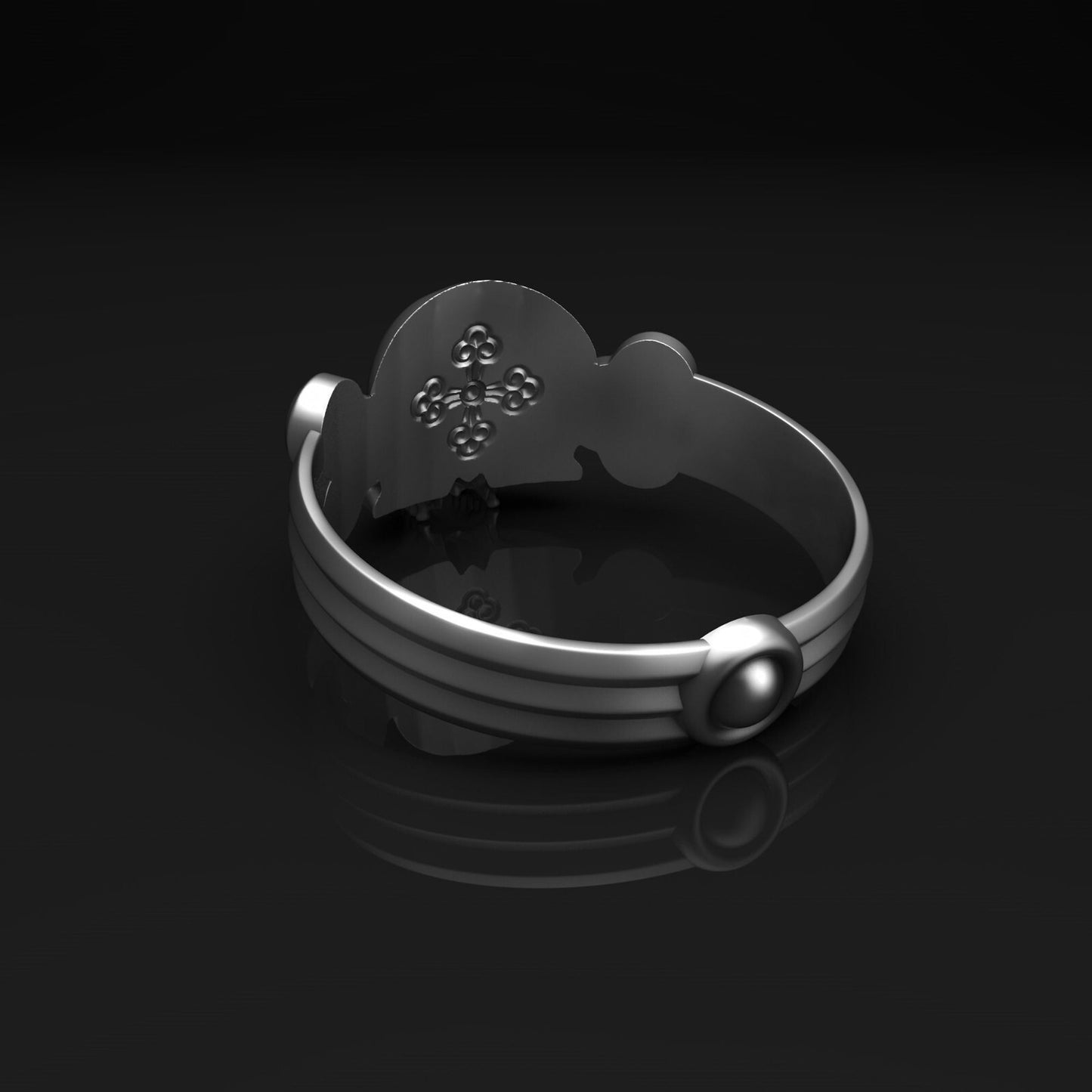 Dark Skull Ring 925 Silver Handmade Unique Bold Large Head Biker Ring Men US5~15