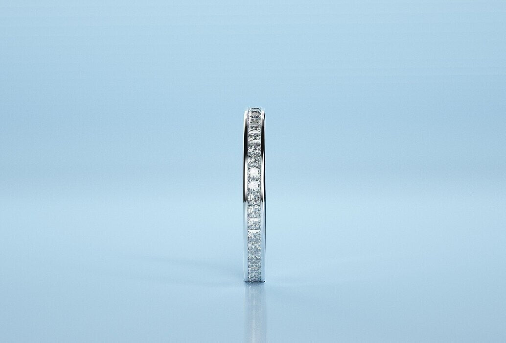 925 Silver Princess Cut Moissanite Eternity Wedding Women Band Ring Set US5-15