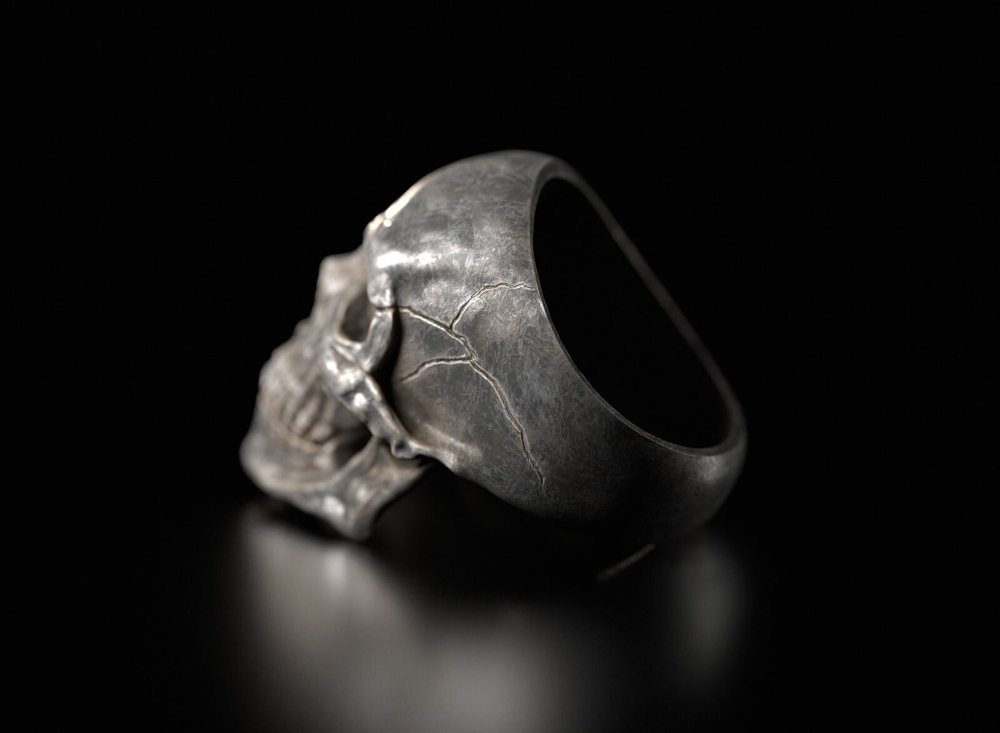 Skull Ring Silver Skull Ring Solid Gothic Biker Ring For Men Wedding Ring US5~15