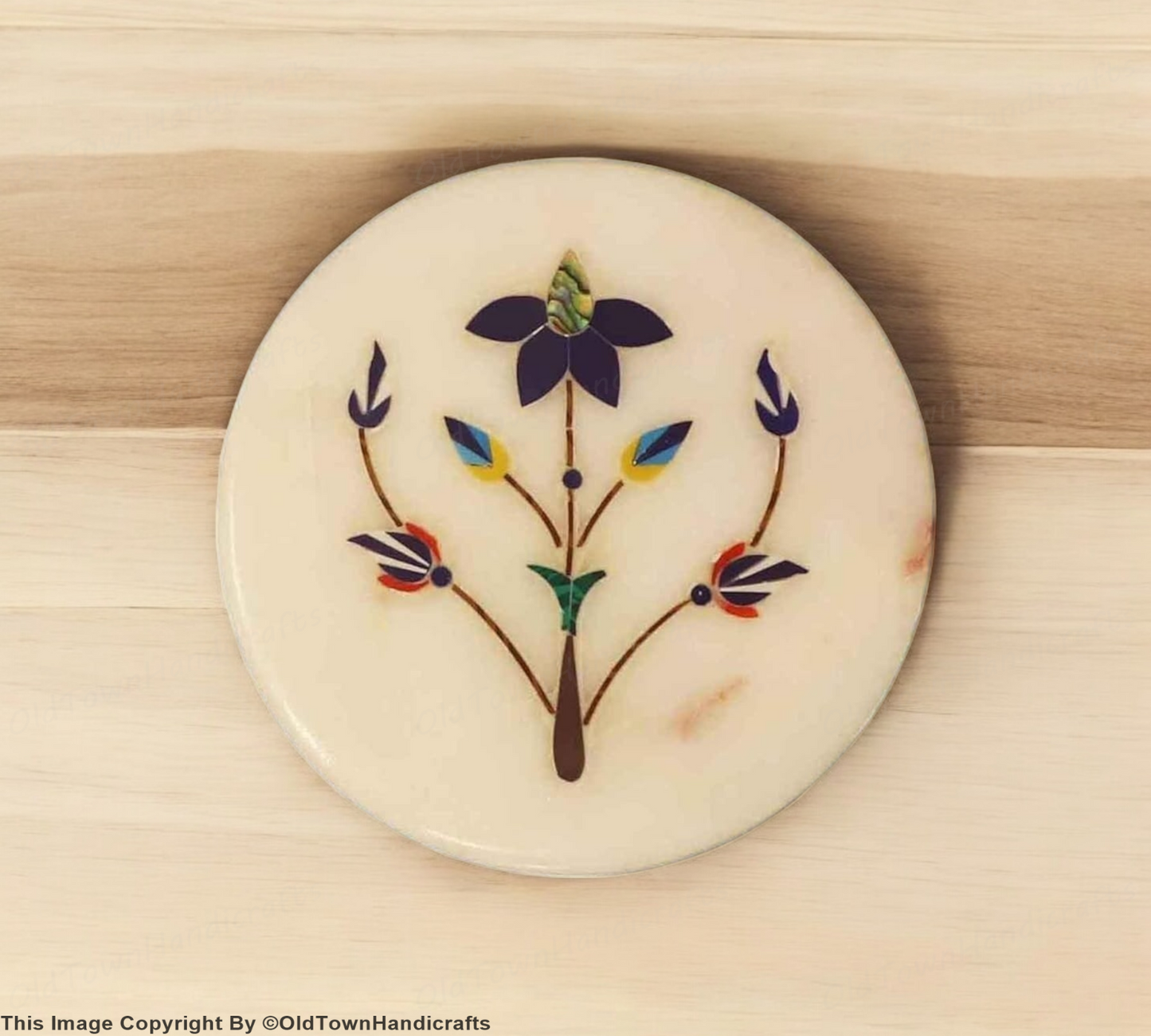 Handcrafted Marble Coasters Set of 4 Designer Tableware for Home & Office