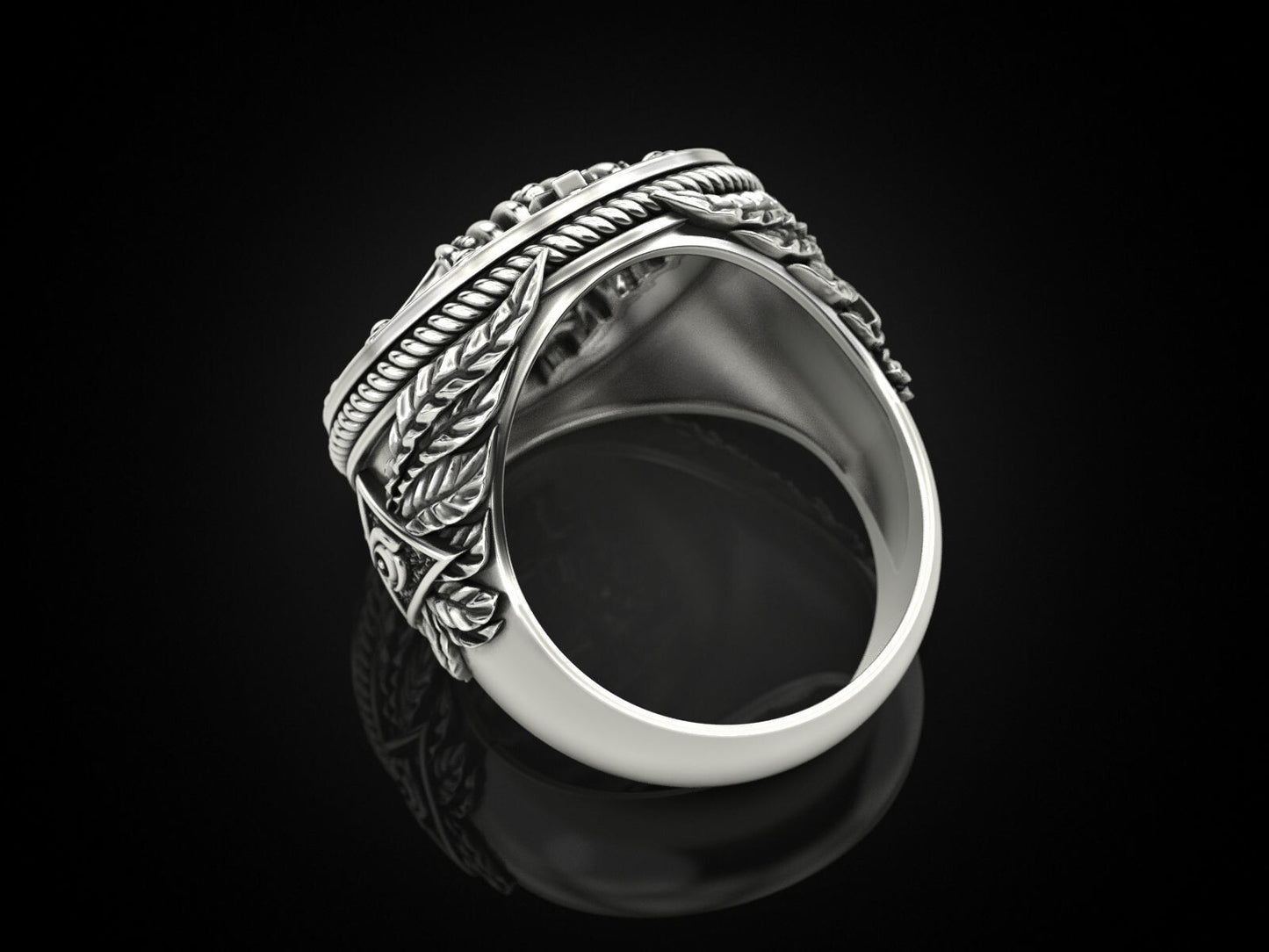 Mens Biker Gothic Skull Crown Ring 925 Sterling Silver Punk King Jewelry US5~ 15