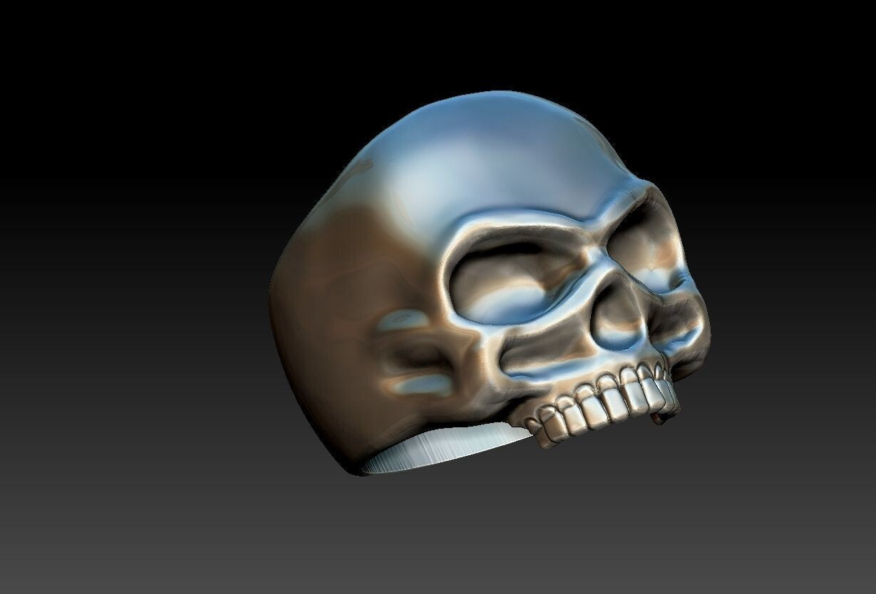 Keith Richards Skull Ring Silver Biker Rocker Gothic Men Women Gift Ring US5-15