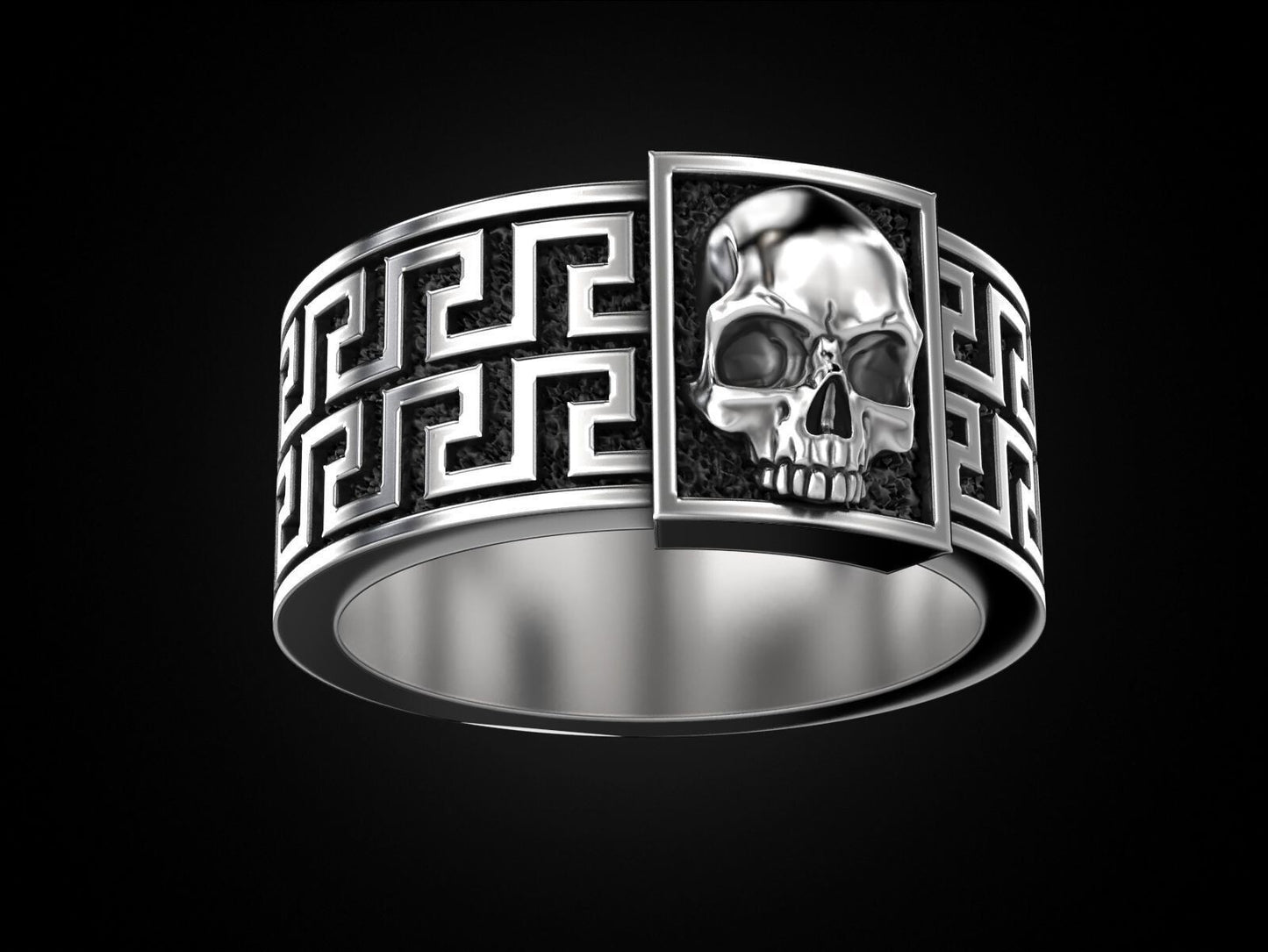 925 Sterling Silver Gothic Skull Ring Men's Biker Punk Heavy Gothic Ring US7~15