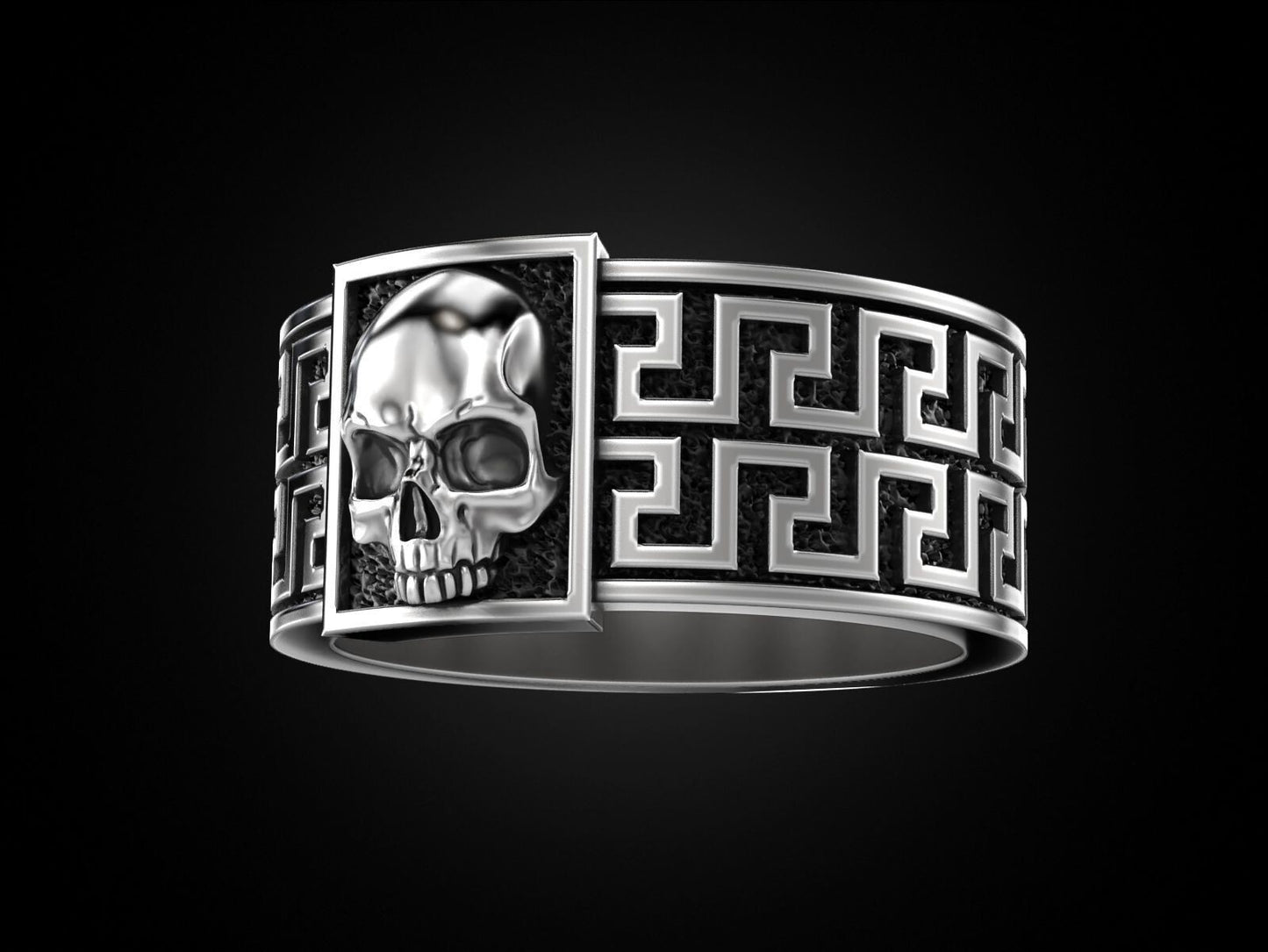 925 Sterling Silver Gothic Skull Ring Men's Biker Punk Heavy Gothic Ring US7~15