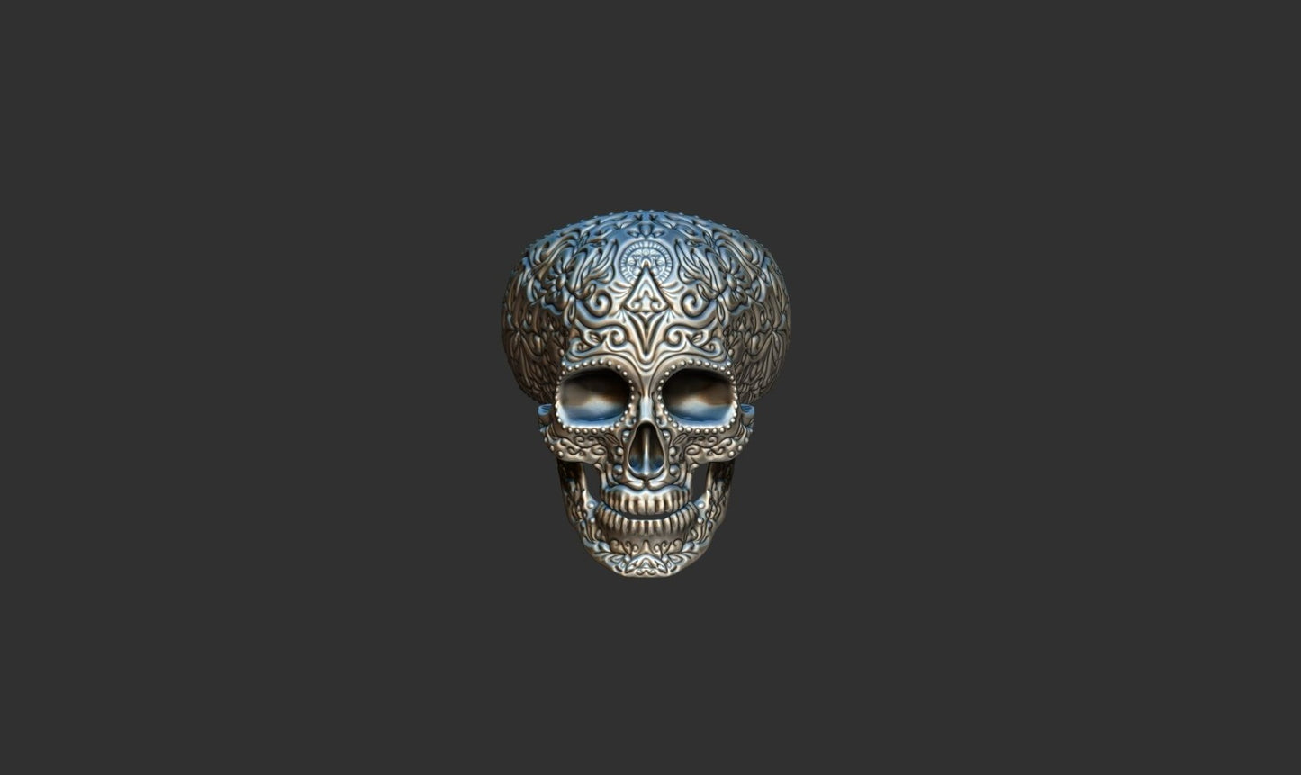 925 Silver Mexican Skull Ring Gothic Biker Unique Skull Head Rings For Men Women