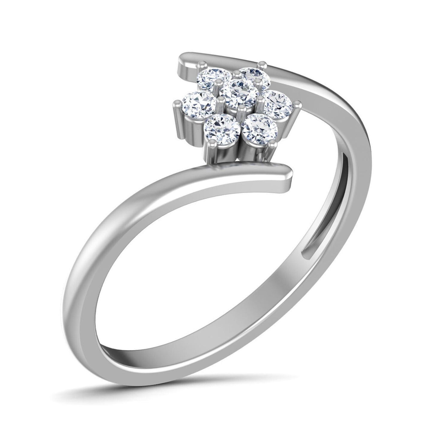 Bypass Moissanite Silver Engagement Wedding Ring Diamond Ring For Women US5~15