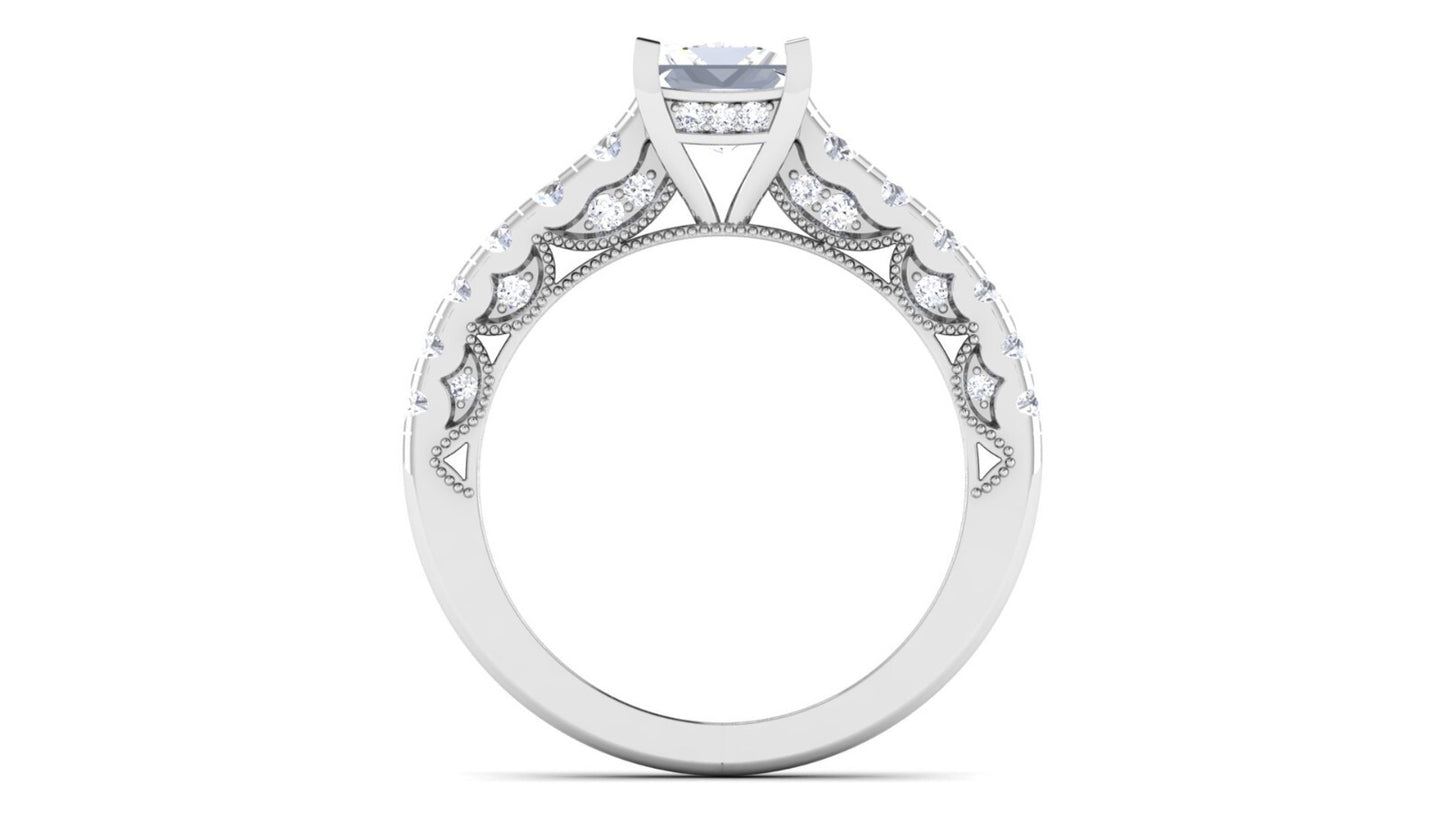 925 Sterling Silver Princess Cut Engagement Ring Lab Diamond Wedding Ring US5-15