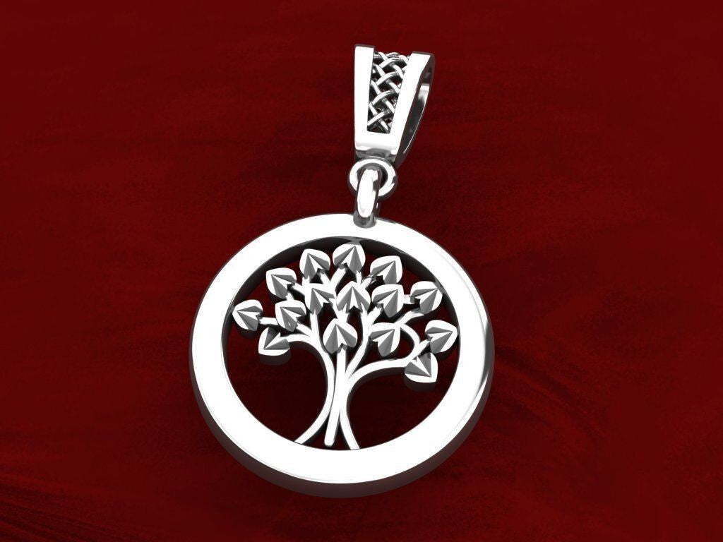 Silver Tree of Life Pendant Necklace for Men Women Viking Celtic Gift Jewelry