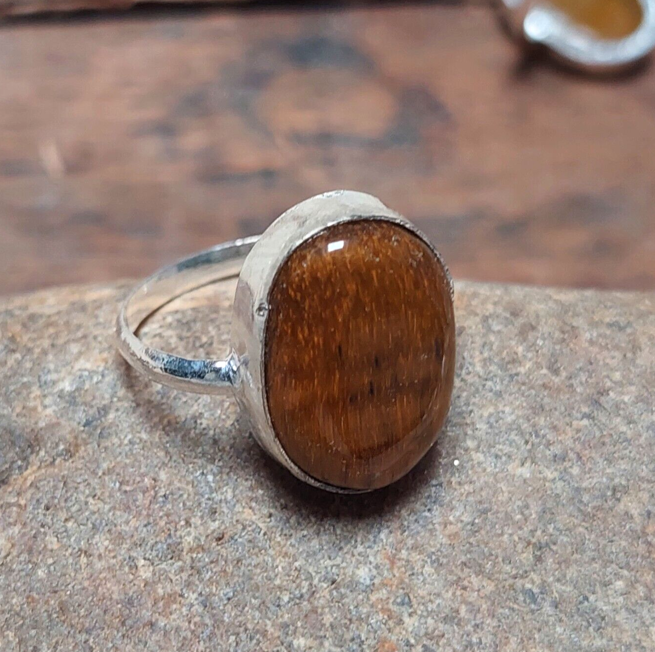925 Sterling Silver Oval Tiger Eye Ring,Promise Ring,Anniversary Ring For Women