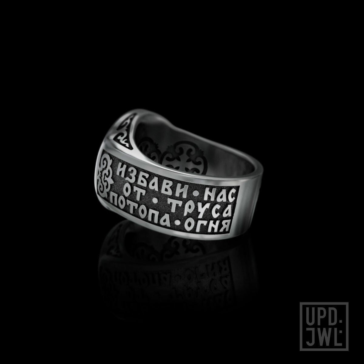 925 Silver Archangel Michael Christian Ring Saint Catholic Religious Ring Men