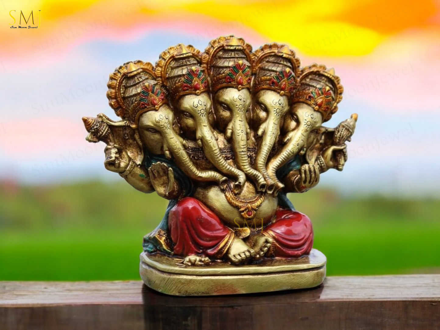 Panchmukhi Ganesha Statue Ganesha Five Faced Hindu Decor Elephant God Home Decor