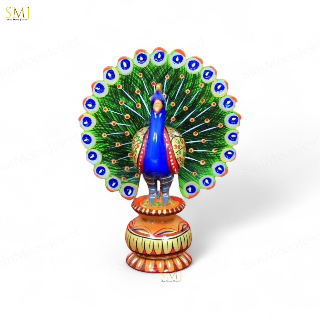 Peacock Hand Painted National Bird Peacock Statue Decoration Altar Peacock Gift