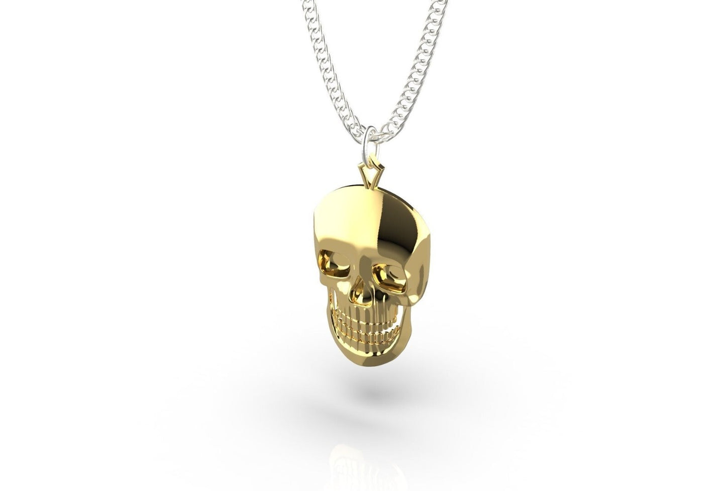 Handmade Brass Skull Pendant Halloween Gothic Jewelry Unisex Necklace Women Gift