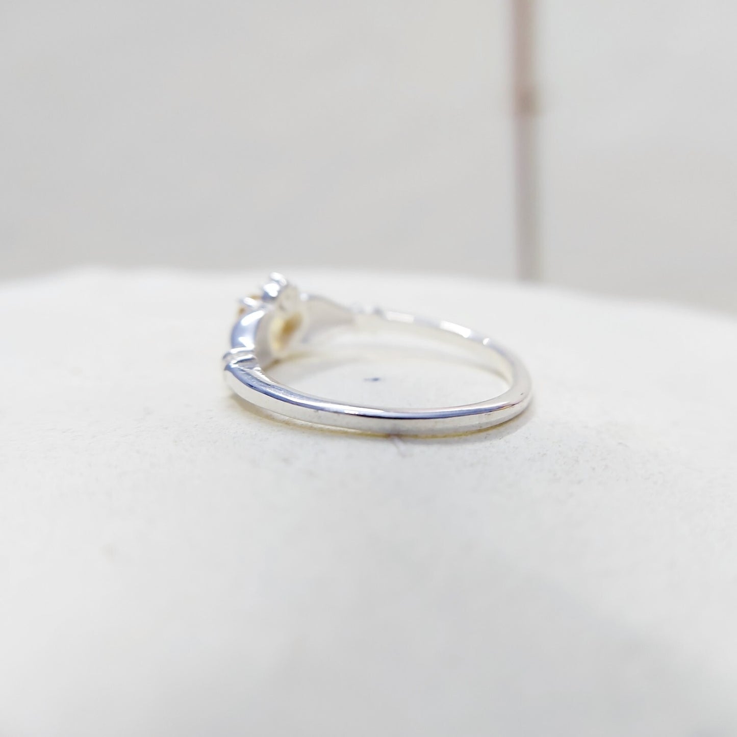 Claddagh Heart Citrine Ring Simulated Birthstone Women Silver Ring Gift Us5~ 15