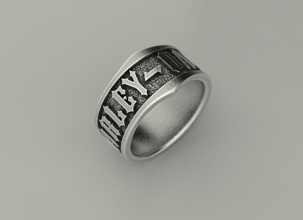 925 Sterling Silver Harley Davidson Iconic Band Ring US5~15 Stylish Design Ring