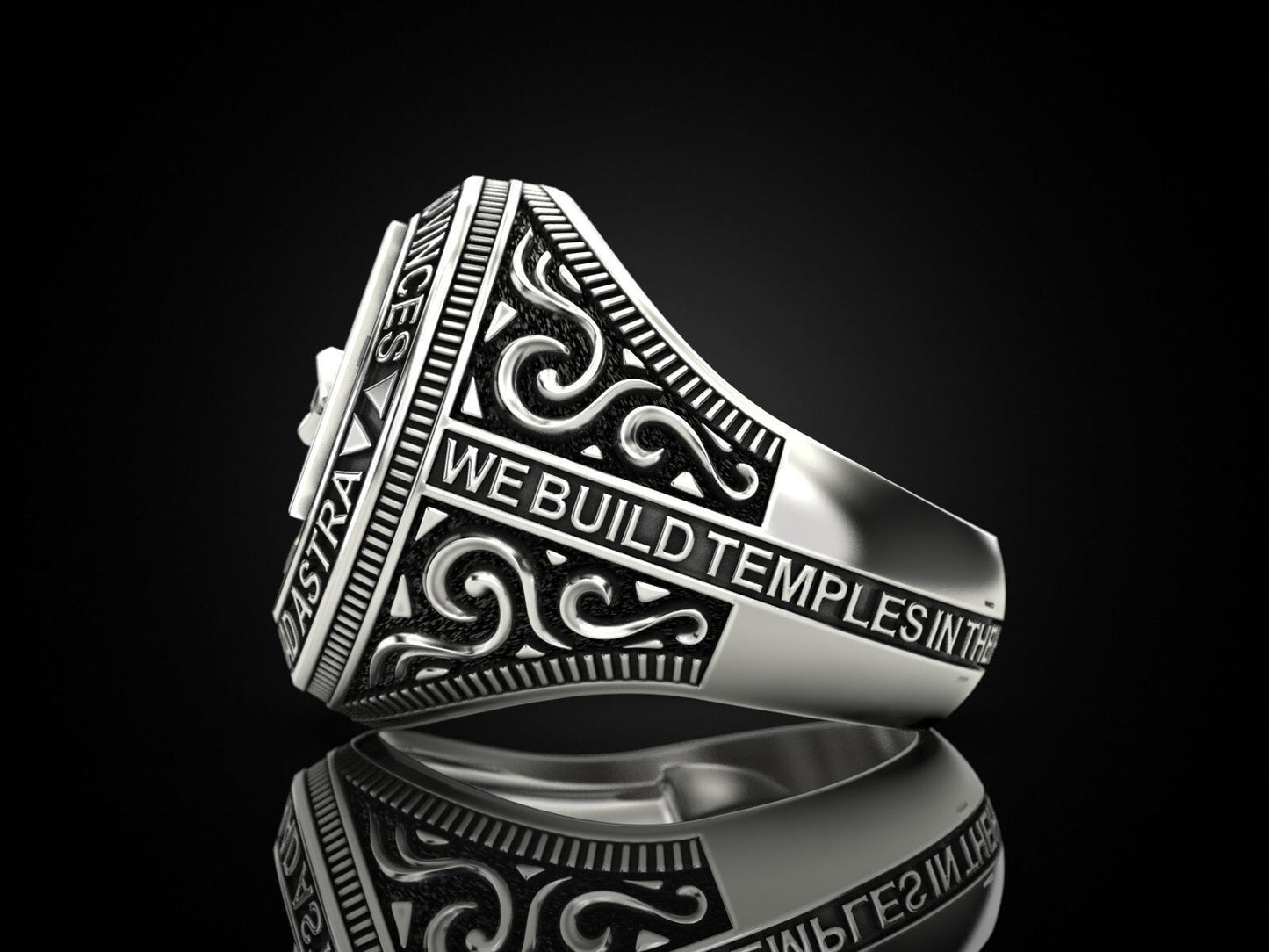 Masonic Freemason Third Eye 925 Sterling Silver Men's Biker Ring US7-15 Gift Men