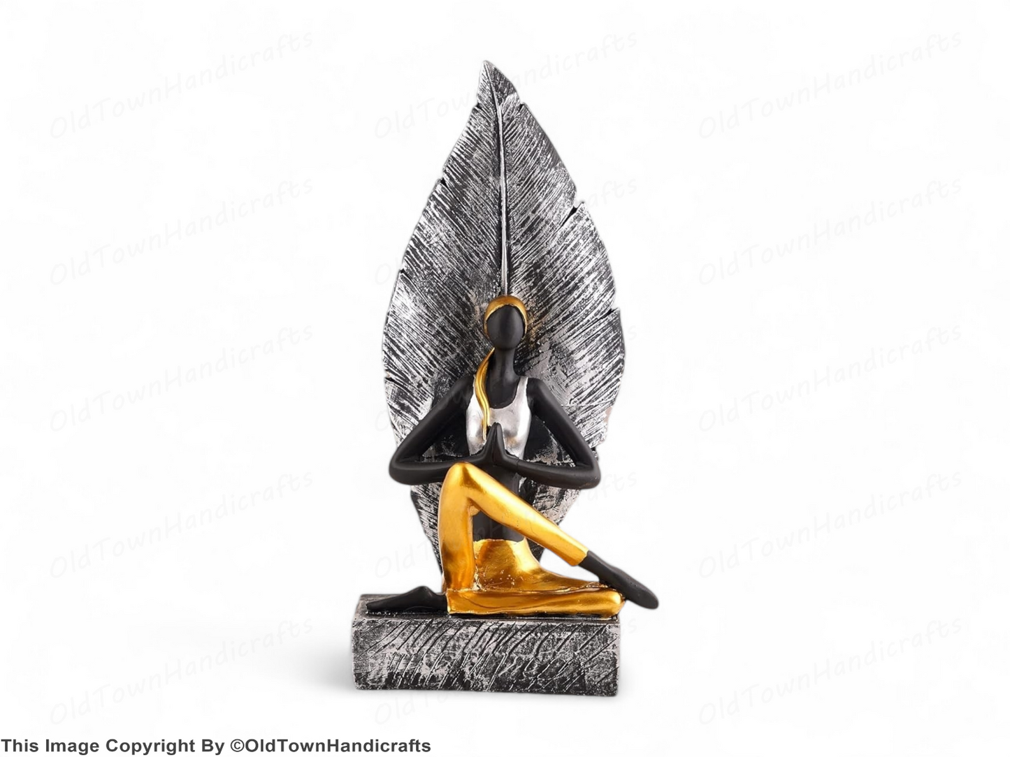 Antique Lady Yoga Poses Showpiece for Home Decor Office Garden Polyresin Statue
