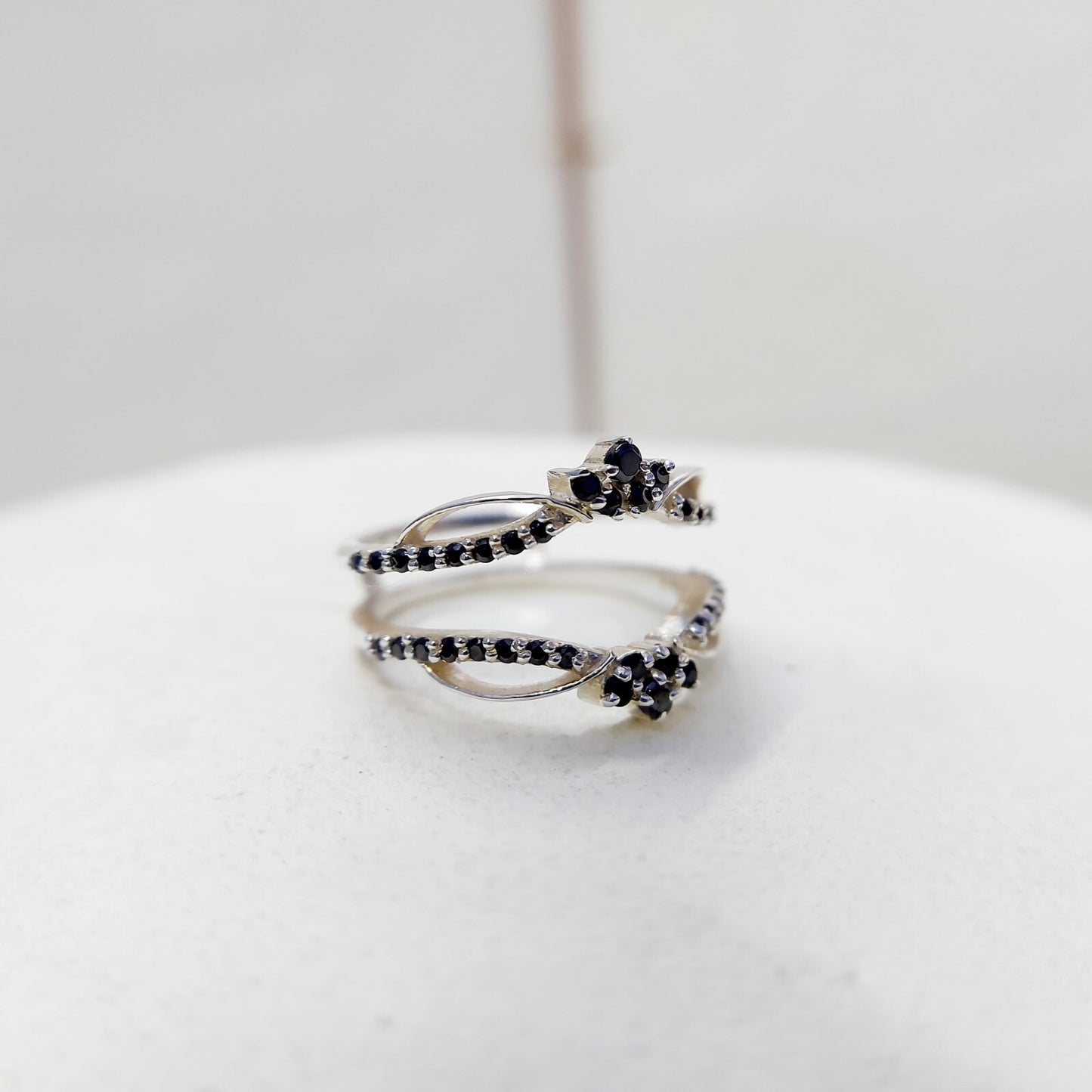 Black Sapphire Eternity Wedding Ring 925 Silver Women Gift Eternity Ring Us5~ 15