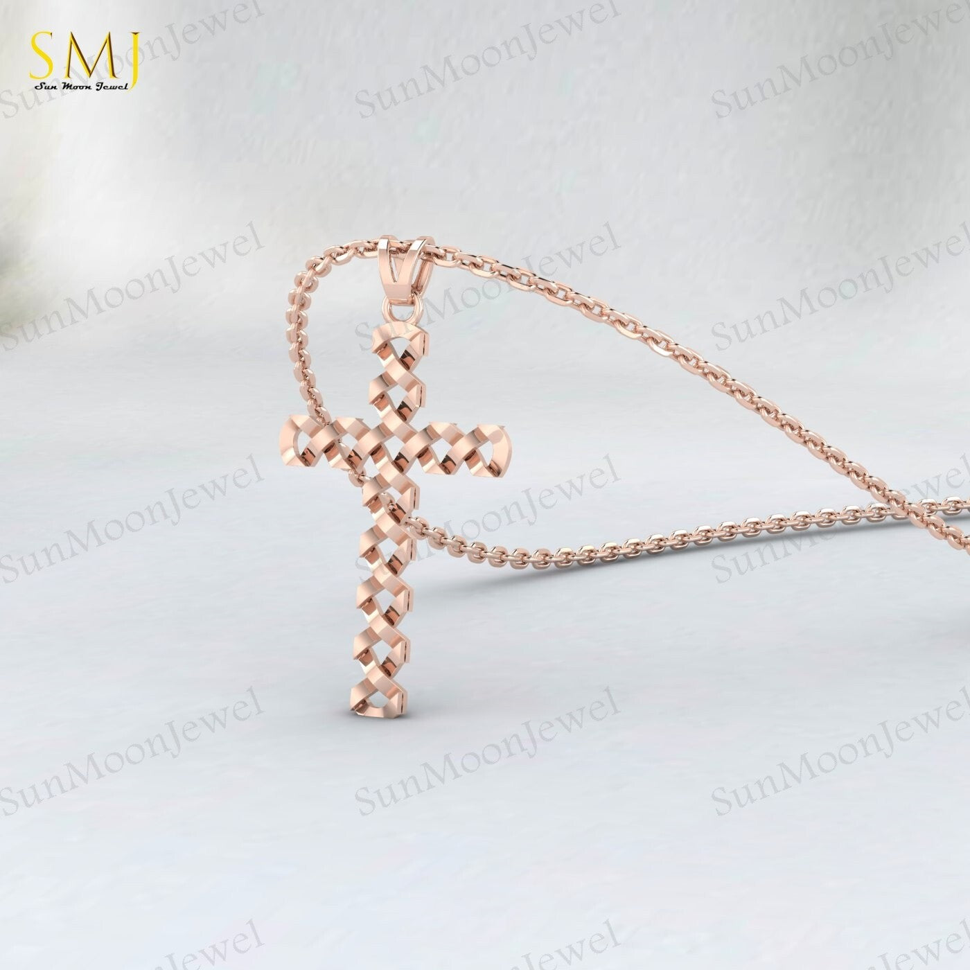 Mens 925 Sterling Silver Diamond Cut Cross Pendant Necklace Gift For Lover