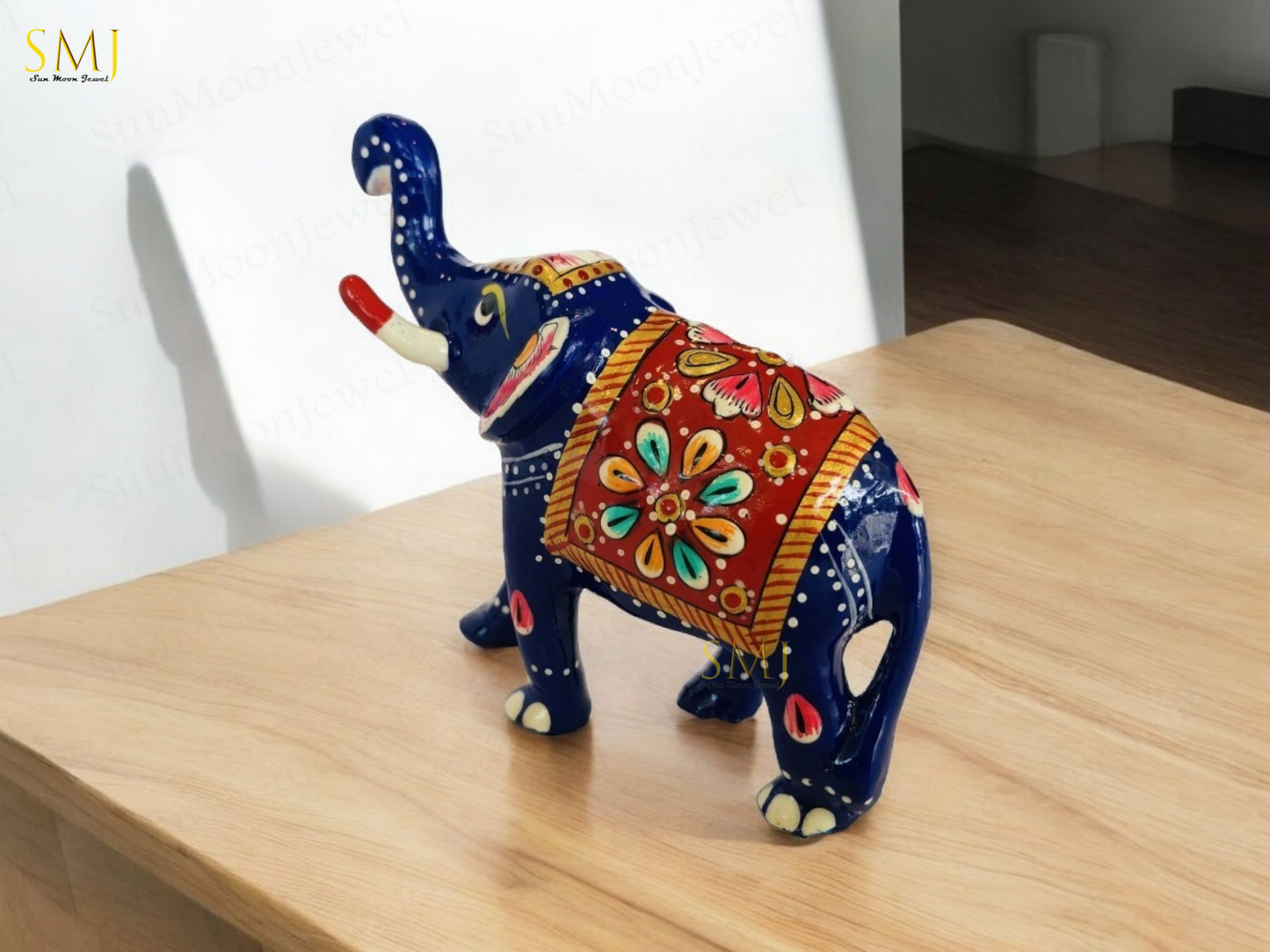 Elephant Hand Painted Enamel Erawat Elephant Statue for Luck Prosperity And Gift