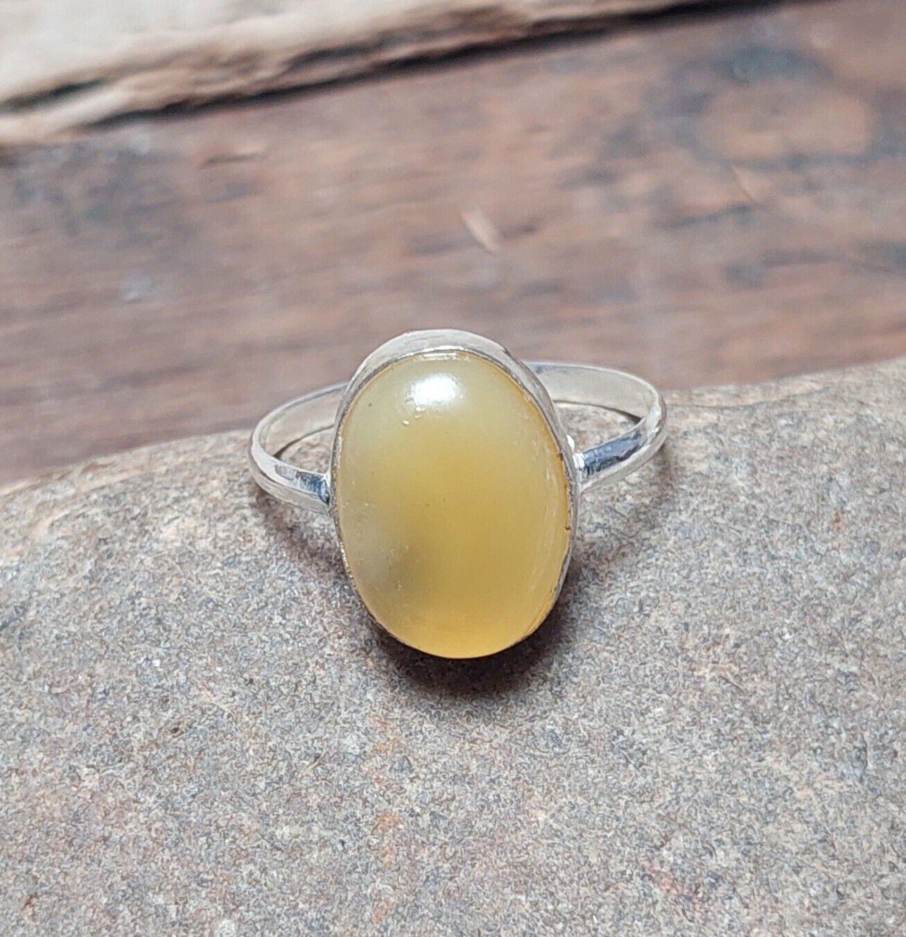 Yellow Jade 925 Sterling Silver Ring,Statement Ring,Everyday Ring,Gift For Her