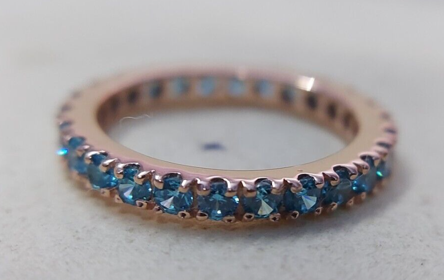 Eternity Topaz Band London Blue Topaz Gemstone Wedding Band Silver Ring Us5~15
