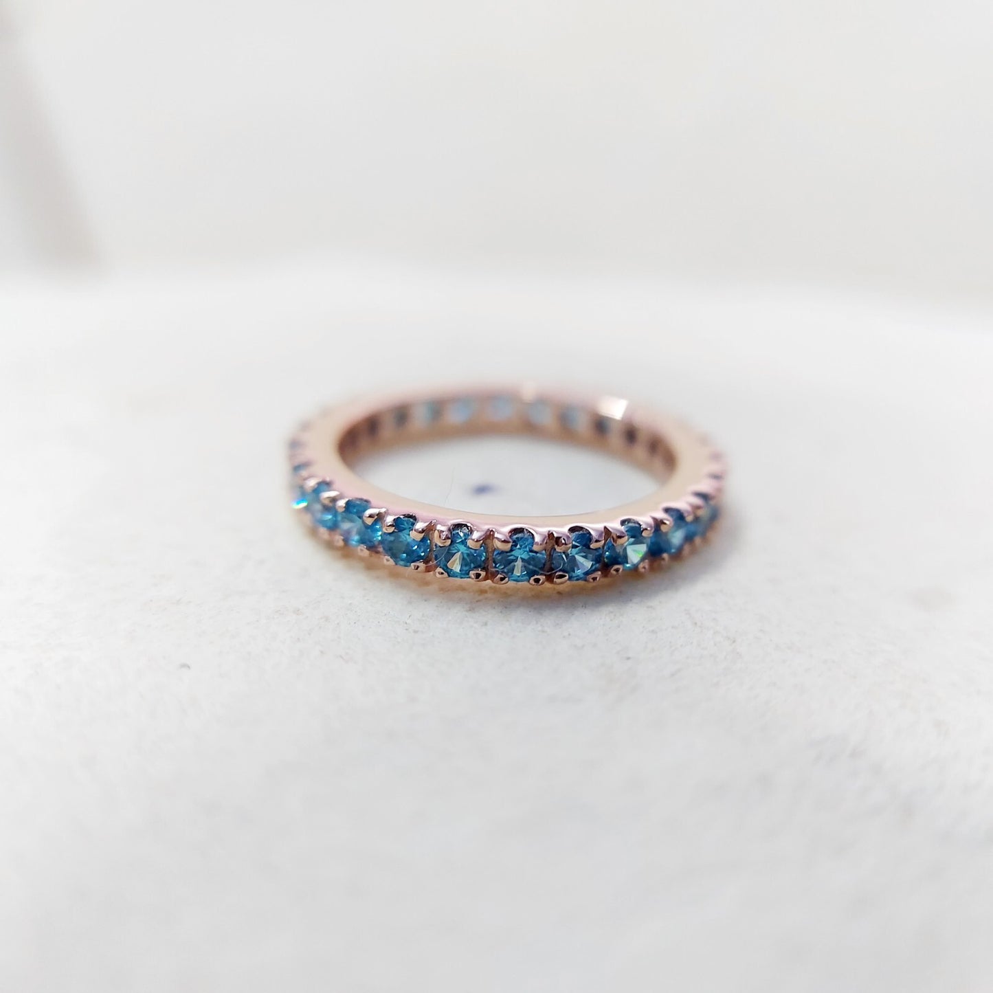 Eternity Topaz Band London Blue Topaz Gemstone Wedding Band Silver Ring Us5~15