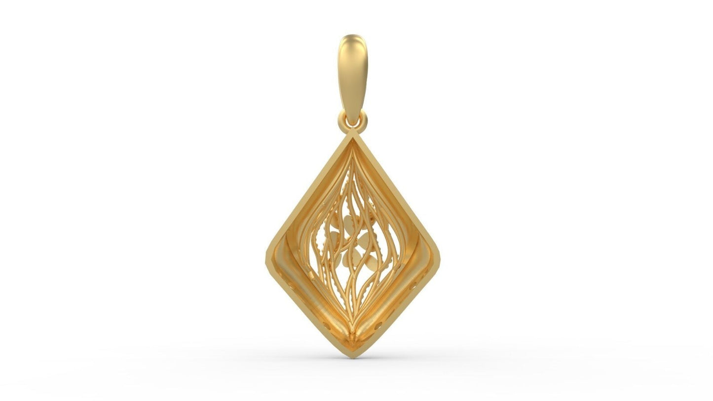 Brass Flower Yoga Pendant Necklace Clover Charm Best Friend Gift Flower Necklace