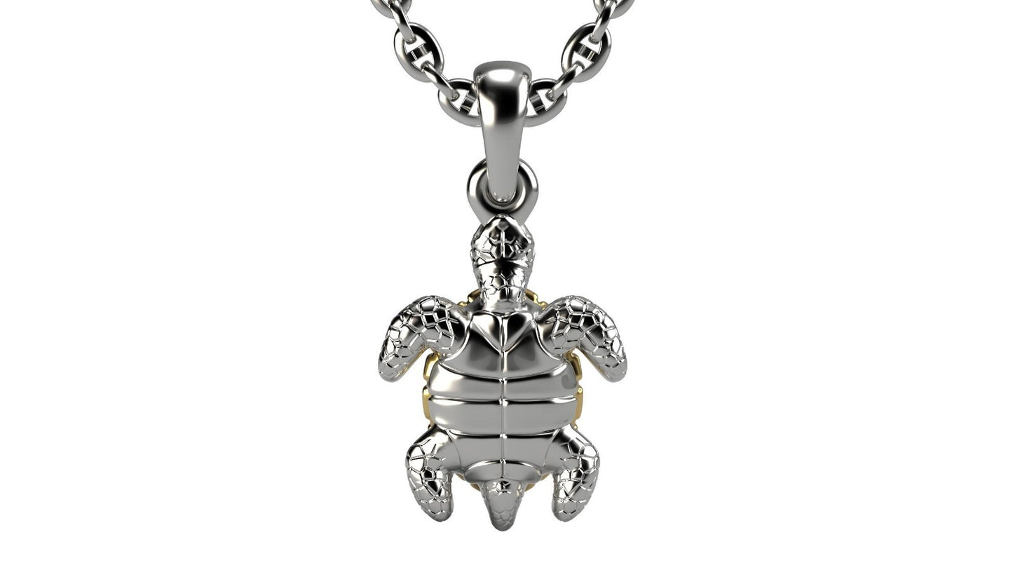Men’s Turtle Tortoise Pendant Necklace Silver Sea Life Charm Jewelry For Women