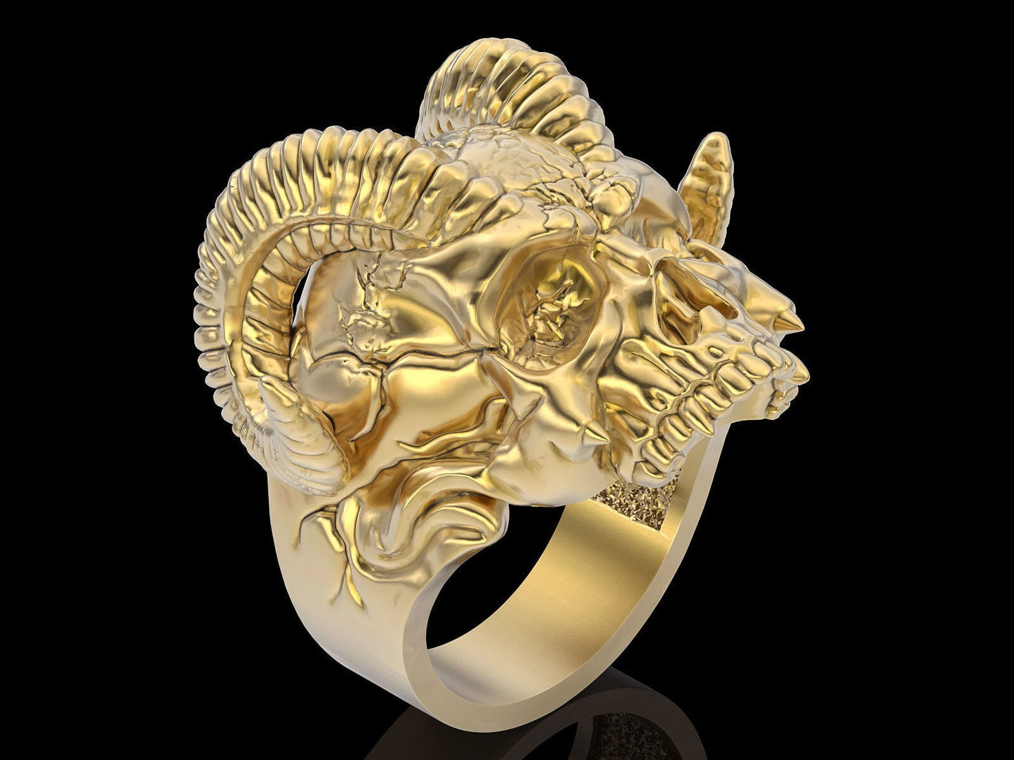 Brass Horn Tribal Gothic Biker Ring Skull Design US5~ 15 Retro Skull Men Ring