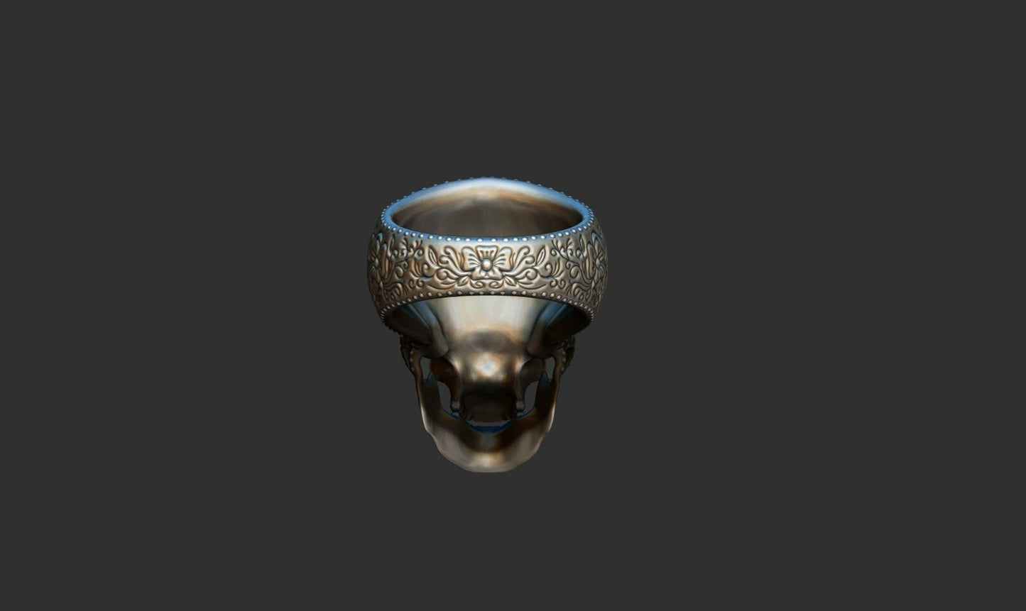 925 Silver Mexican Skull Ring Gothic Biker Unique Skull Head Rings For Men Women