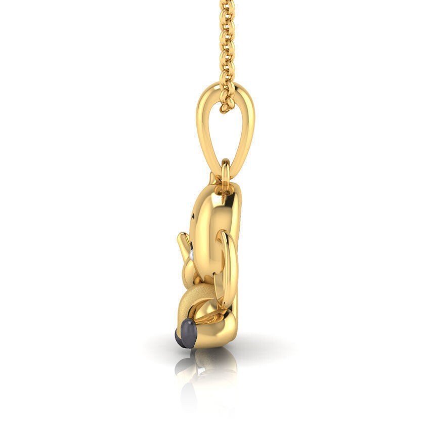 Brass Baby Elephant Pendant Baby Jewelry Gift Animal Charm Elephant Necklace