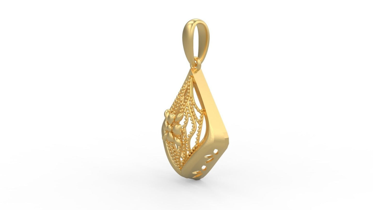 Brass Flower Yoga Pendant Necklace Clover Charm Best Friend Gift Flower Necklace