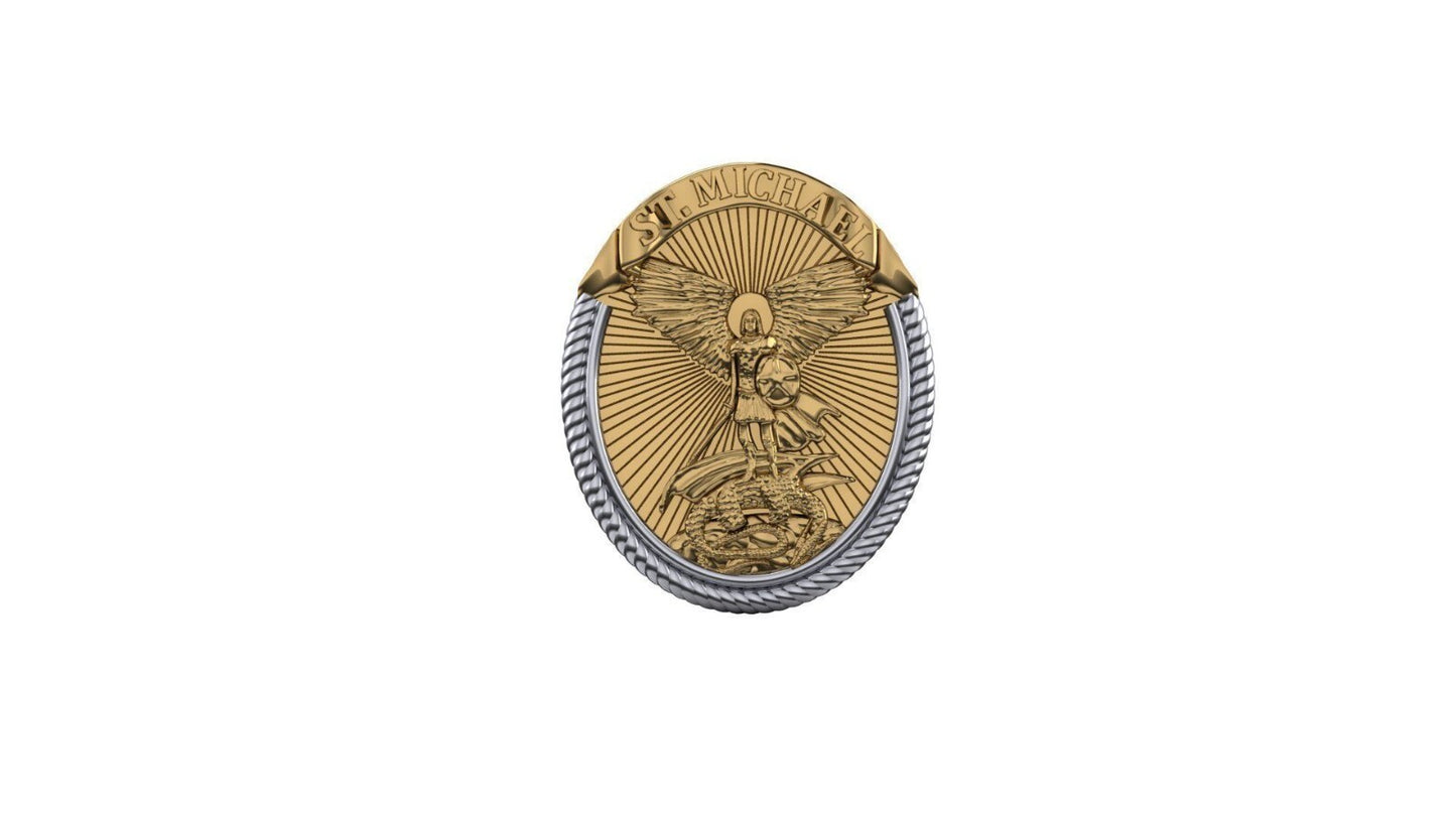 925 Silver Saint Michael Archangel Sword Pendant Necklace For Unisex Medal Gift