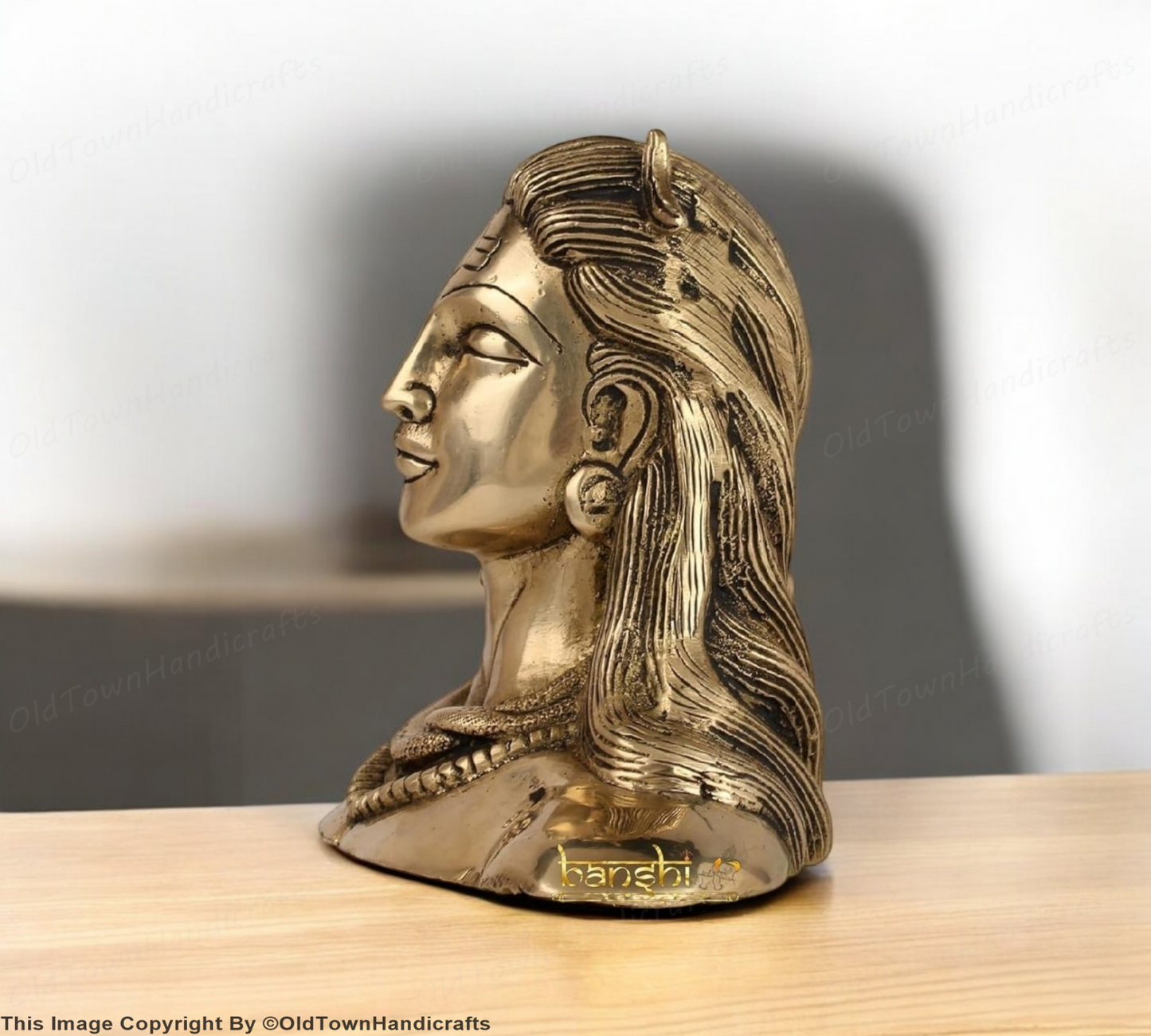 Brass Adiyogi Shiva Statue Lord Shiva Idol for Home Decor Shiva Statue Gift 4"