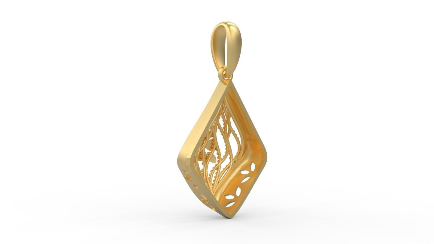 Brass Flower Yoga Pendant Necklace Clover Charm Best Friend Gift Flower Necklace