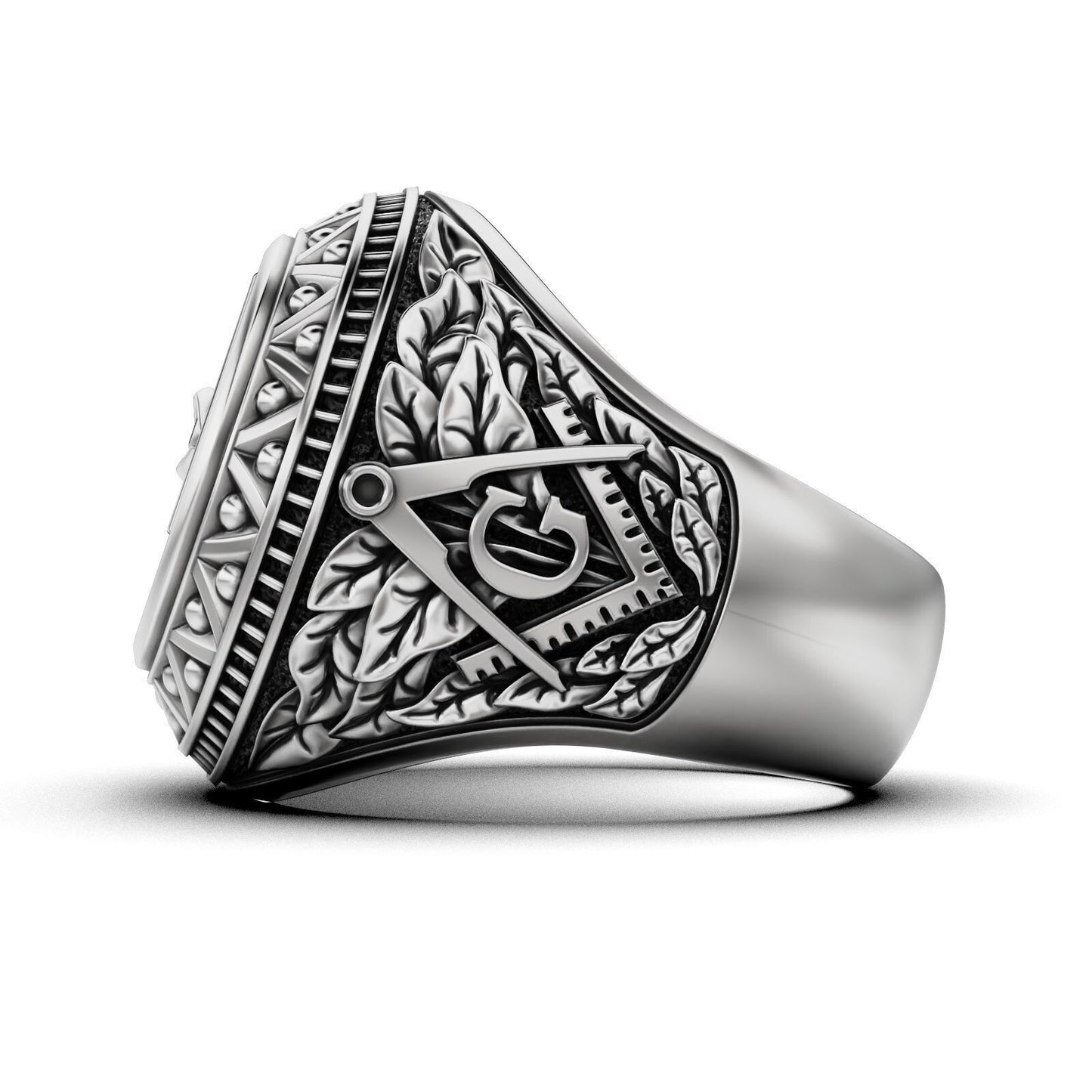 Silver Masonic Ring US5-15 Eye of Providence Freemason Ring Gift For Women Men