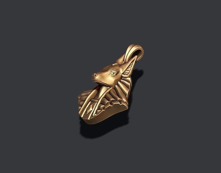 Egyptian Anubis Head Brass Pendant Mythology Charm Gift Jewelry Anubis Necklace