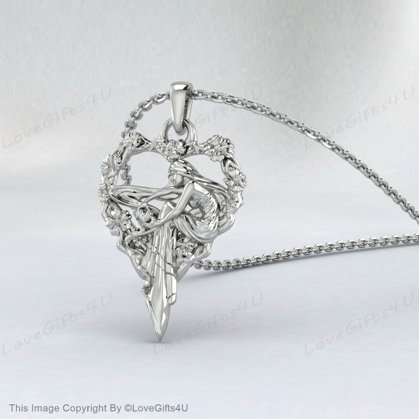 925 Silver Freya necklace Freyja goddess Fertility Goddess of love pendant