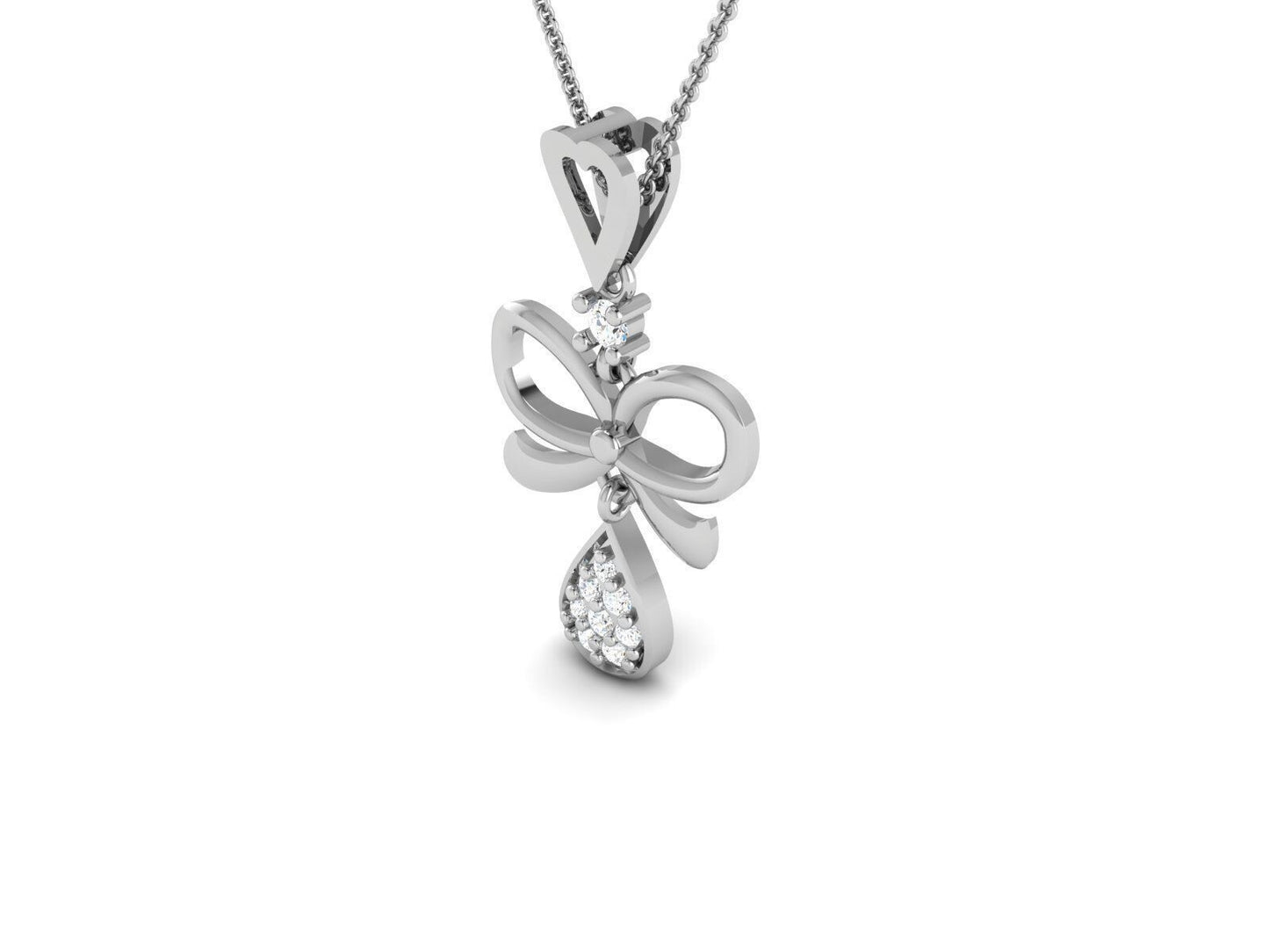 Silver Face Pendant Love Necklace CZ Design For Women Valentine Day Jewelry Gift