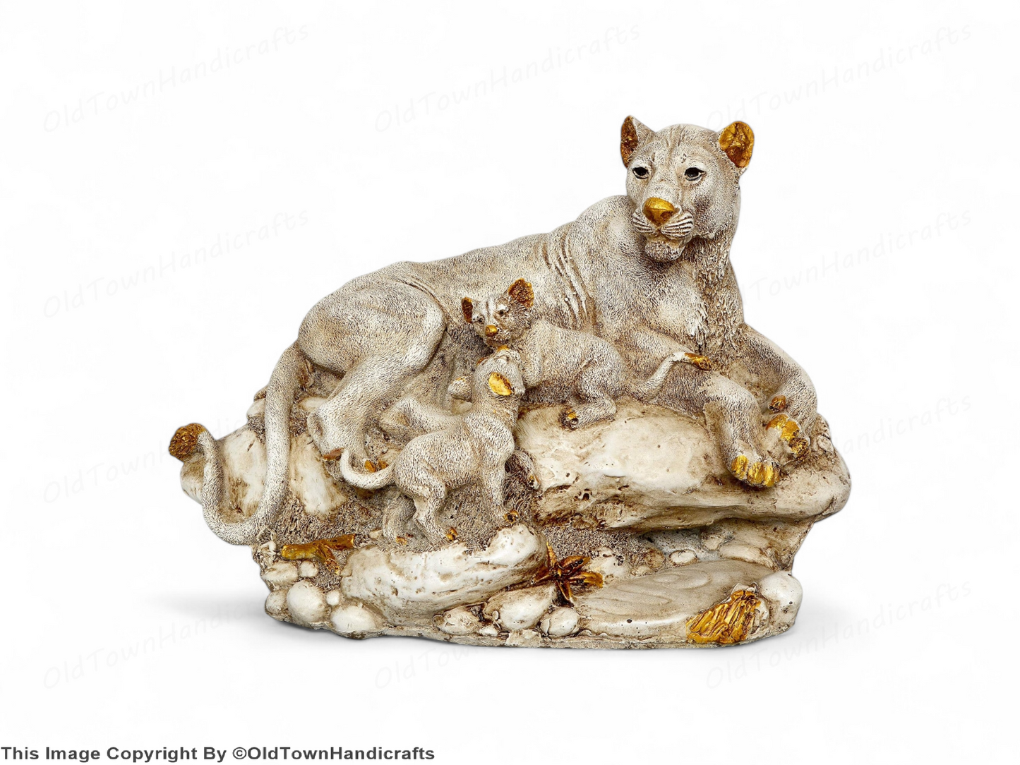 Polyresin Lion Family Statue 11" Decorative Showpiece for Home & Office Decor