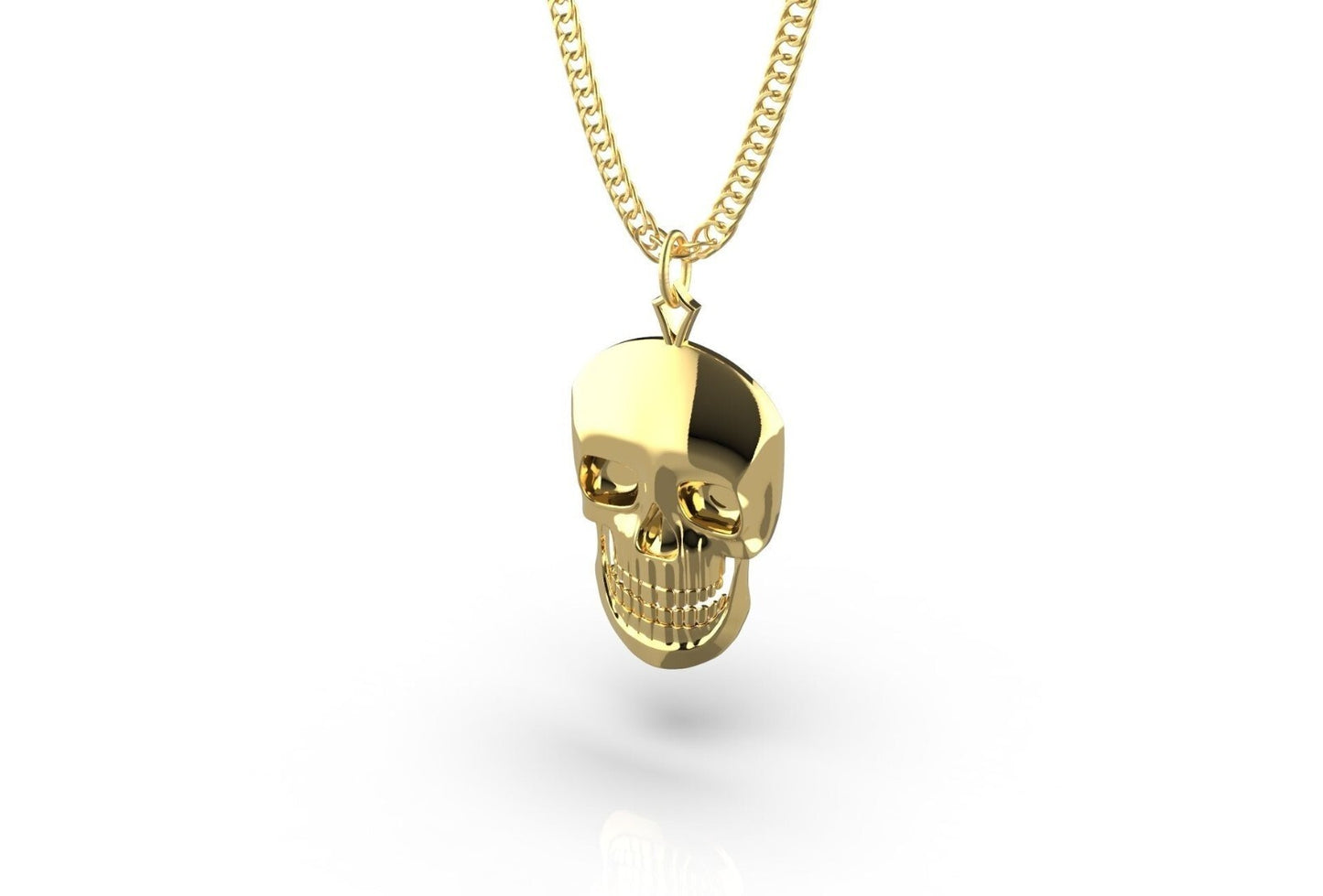Handmade Brass Skull Pendant Halloween Gothic Jewelry Unisex Necklace Women Gift