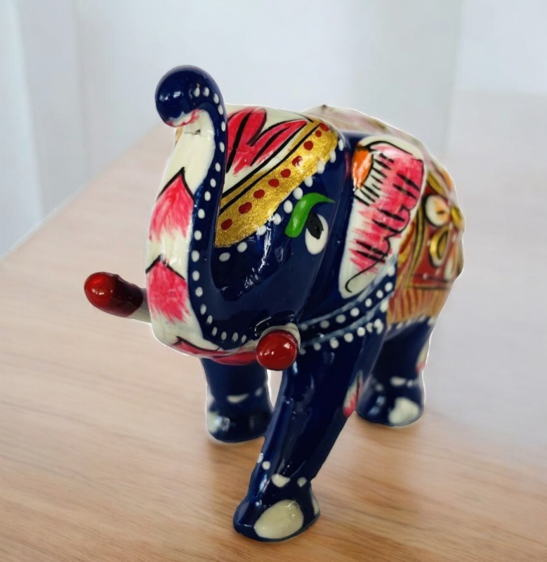 Elephant Trunkup Statue Appu Elephant Decor for Home Office Luck & Prosper