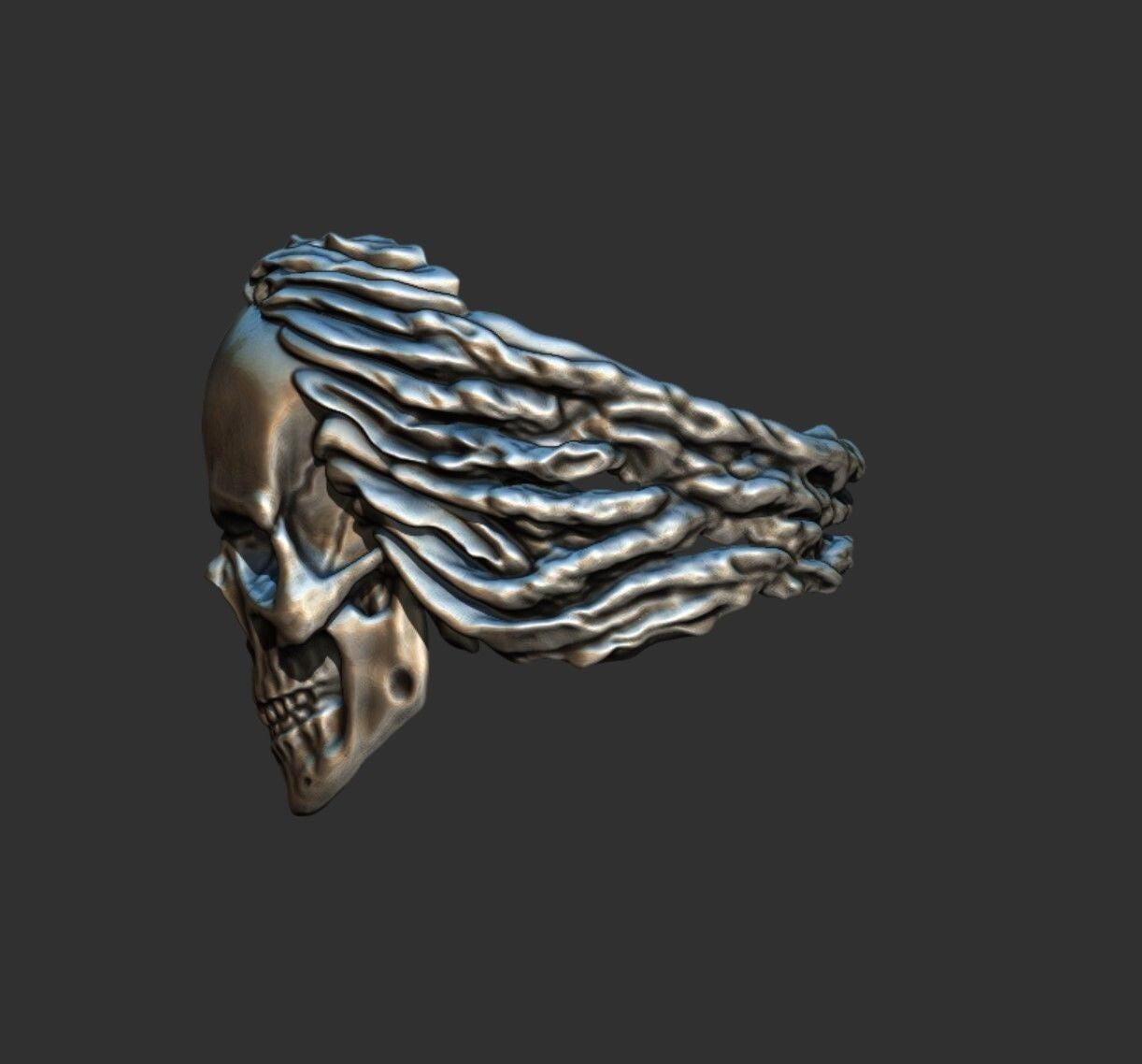 Silver Skull Biker Ring Bold Design US5~15 New Fashion Skull Wedding Ring Men