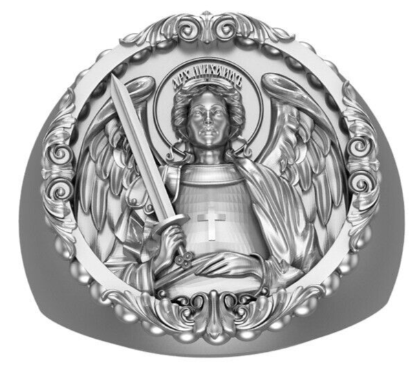 Silver Archangel Michael Saint Women Men Ring Us5~ 15 Michael Handmade Gift Ring
