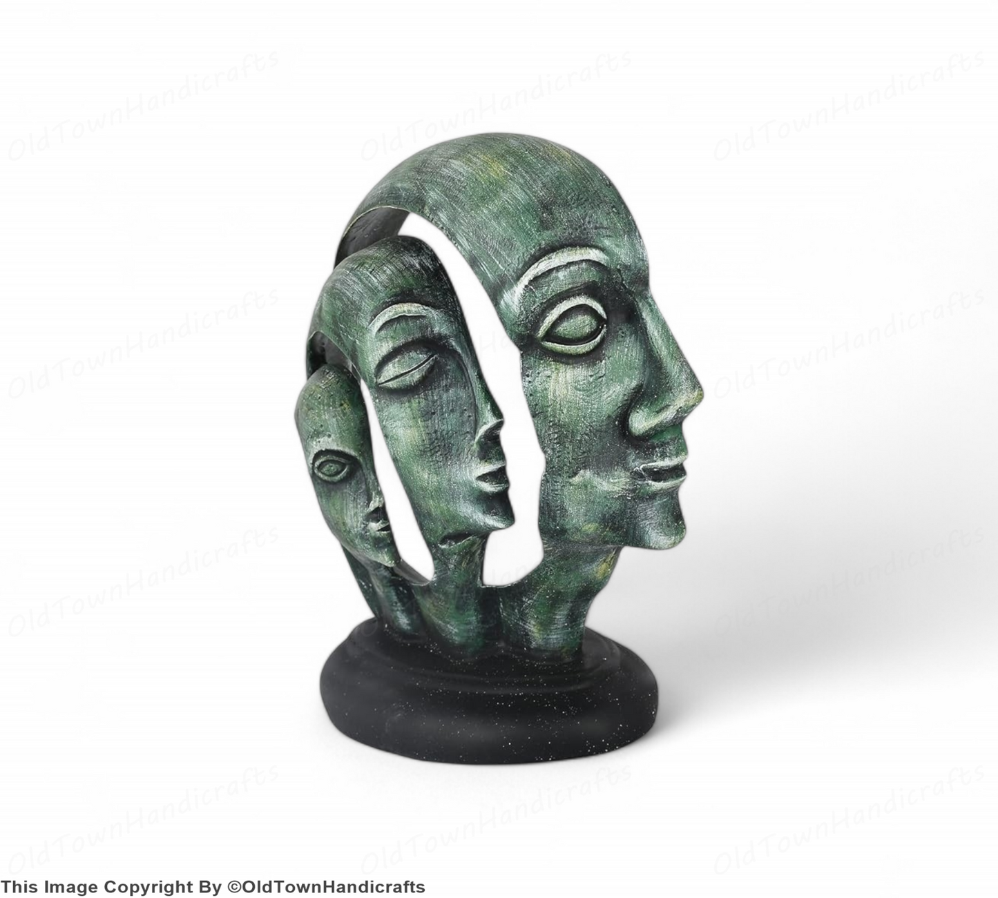 Handcrafted Lady Face Couple Statue Home Decor Polyresin Showpiece 30cm Gift