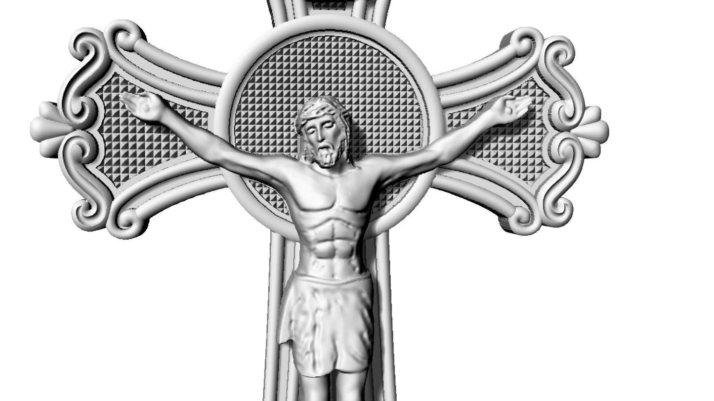 Silver Jesus Cross INRI Pendant Catholic Jesus Christ Necklace Women Jewelry Men