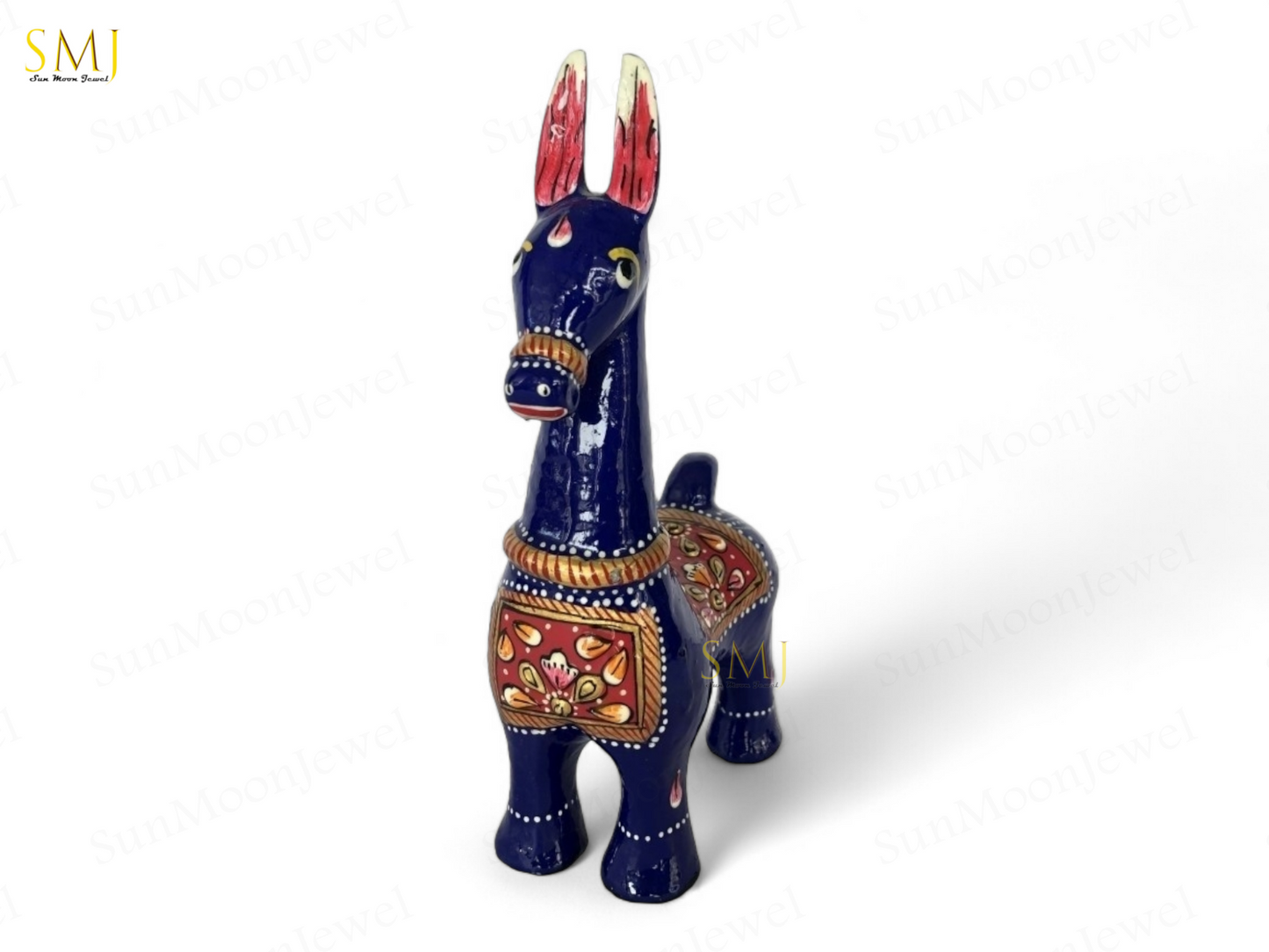 Rajasthani Meenakari Bankura Horse Statue Handcrafted Metal Decor Piece